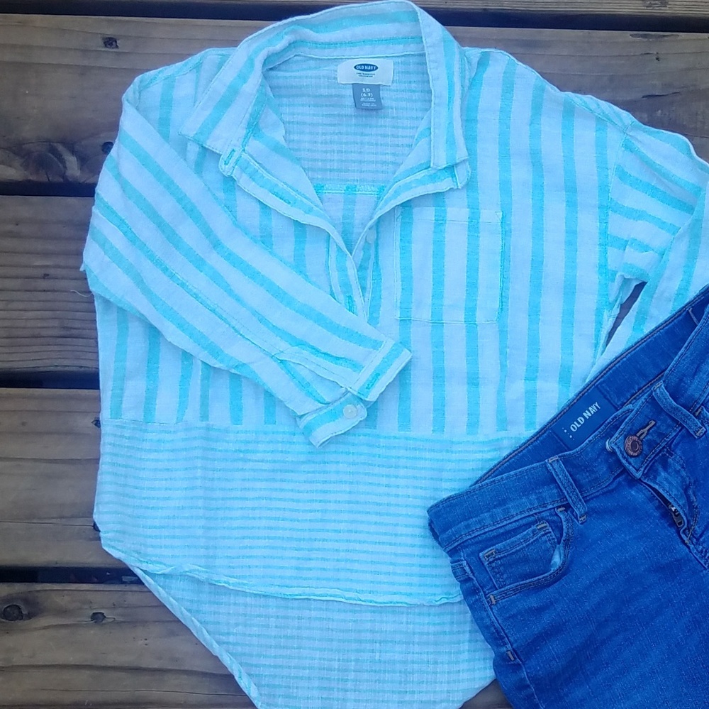 Baby Blue long sleeve camisole, Small (6-7)